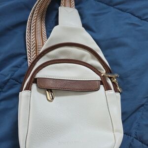 Chic Cream and Brown Women's Backpack